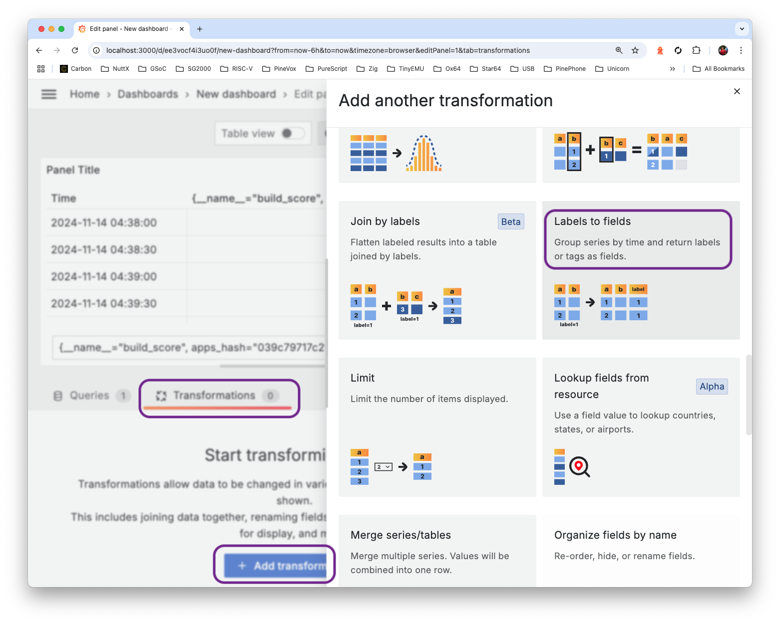 Transform Label To Fields