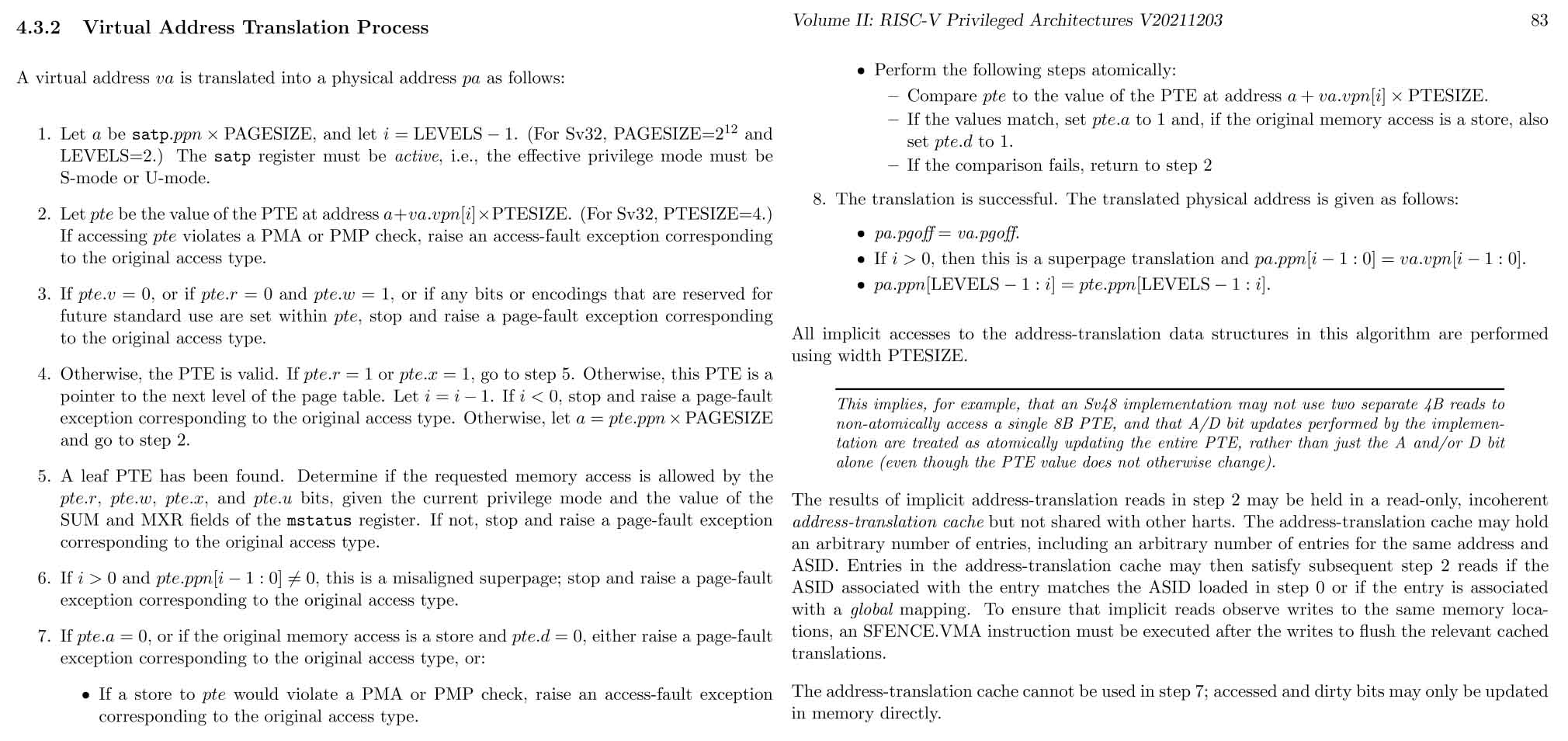 Virtual Address Translation Process (Page 82)