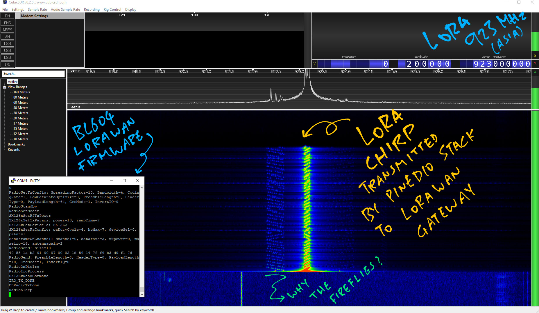 LoRa SX1262 visualised with SDR