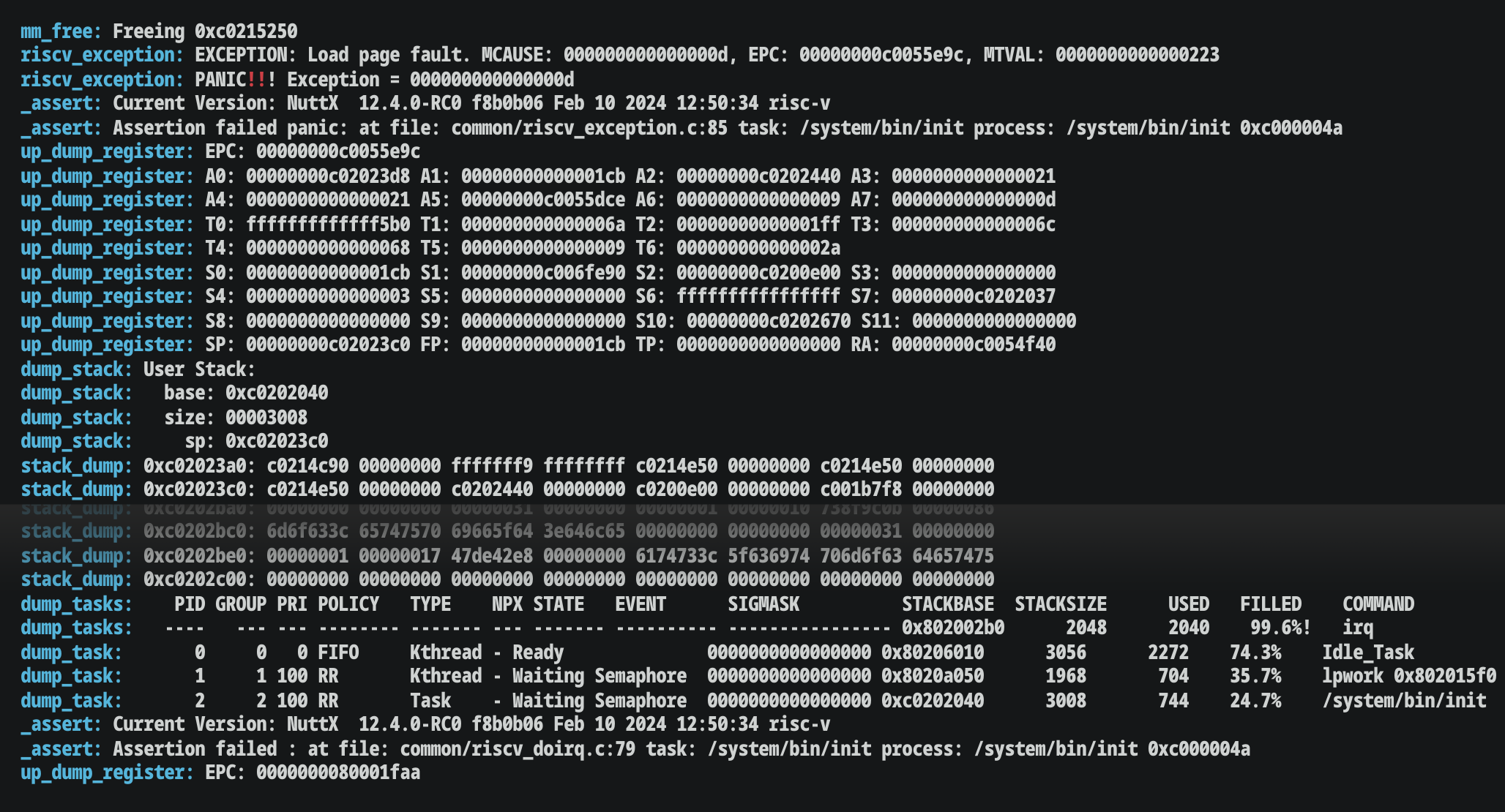 QuickJS crashes on Apache NuttX RTOS