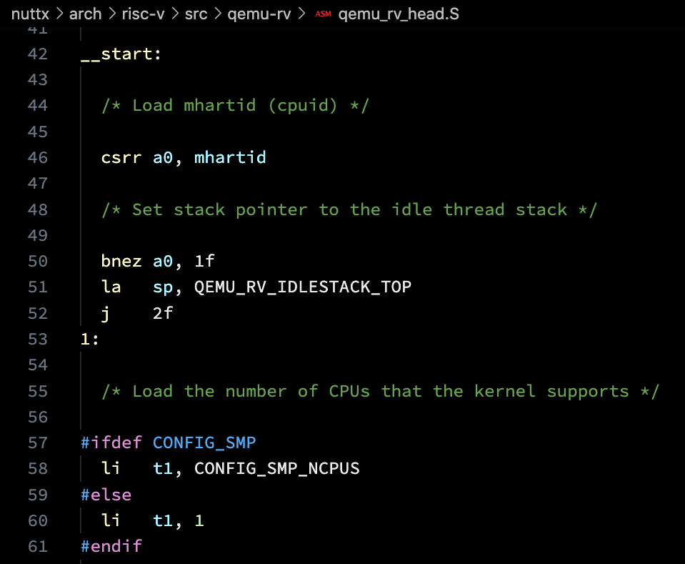 RISC-V Boot Code for Apache NuttX RTOS