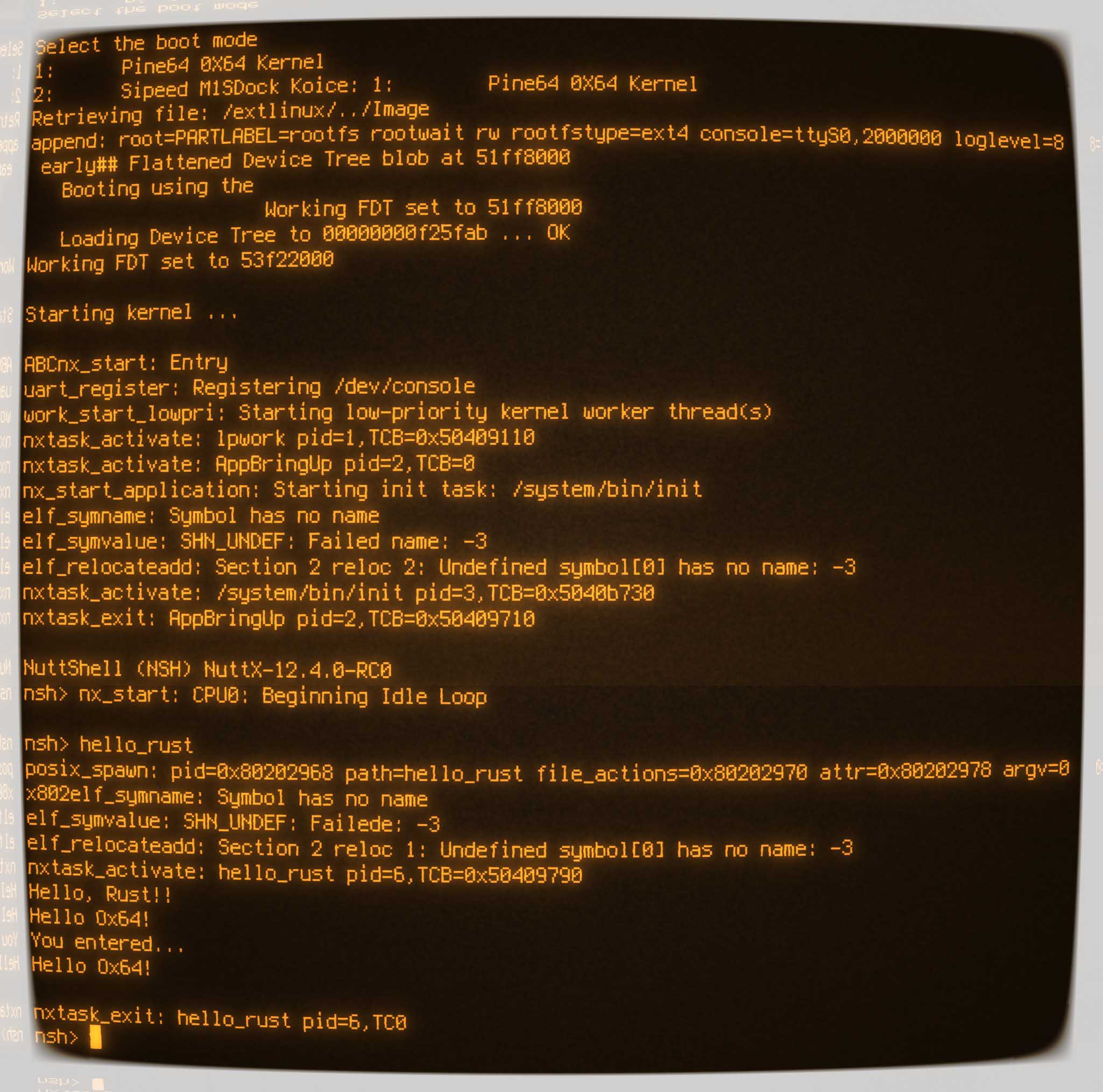 Rust App on Ox64 BL808 RISC-V SBC and Apache NuttX RTOS
